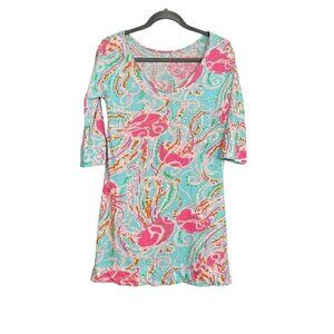 Lilly Pulitzer Women's Lightweight T-Shirt Dress, 3/4 sleeve Extra Small
